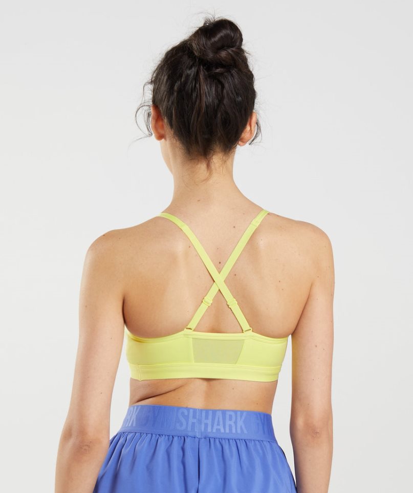 Women's Gymshark Ruched Training Sports Bra Yellow | CA 0A5D18